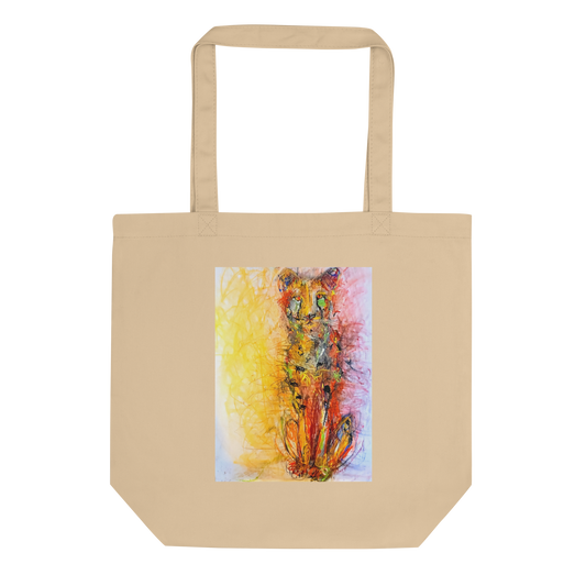 Animal Artwork Organic Cotton Tote bag | "Cheetah - The Long Wait" by Lucia Colella Art