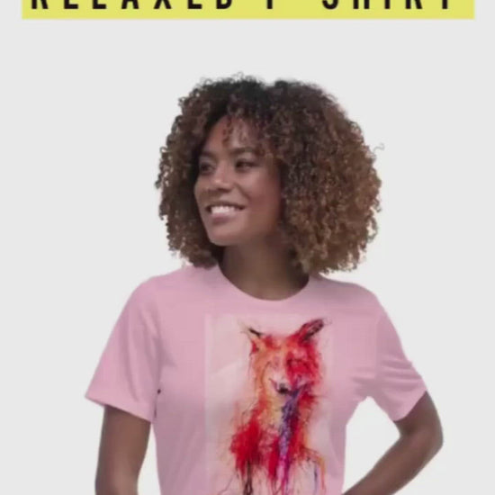 Pink tee shirt with exclusive artwork "Urban fox" print