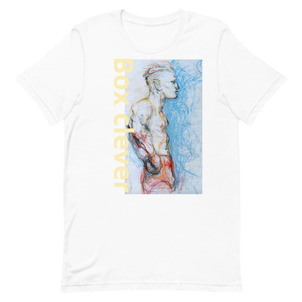 White tee shirt with exclusive artwork "The Fighter" print