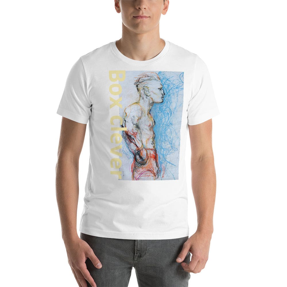 White tee shirt with exclusive artwork "The Fighter" print