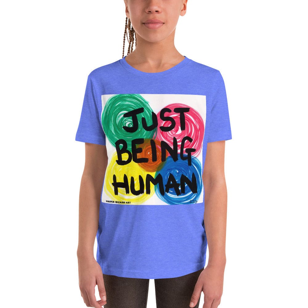Purple tee-shirt with exclusive artwork "Just being human" print 
